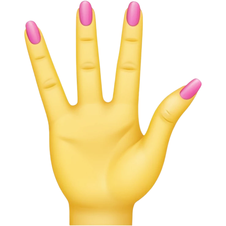 Yellow female emoji left hand with pink fingernails making an “L” with index finger and thumb emoji
