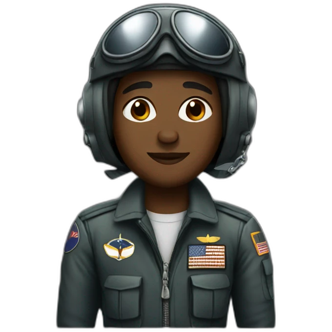 black fighter pilot emoji