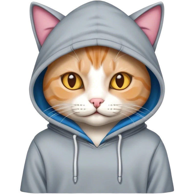 A cat with a hoodie emoji