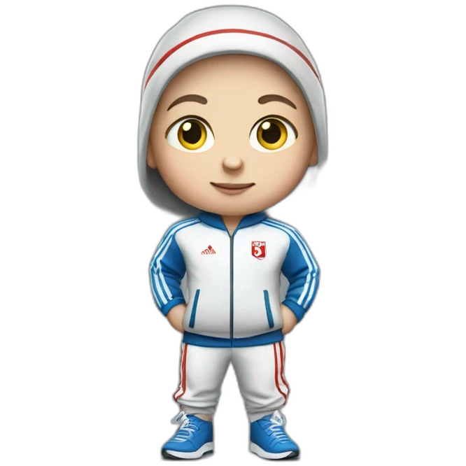slavic midget stands in a track suit emoji