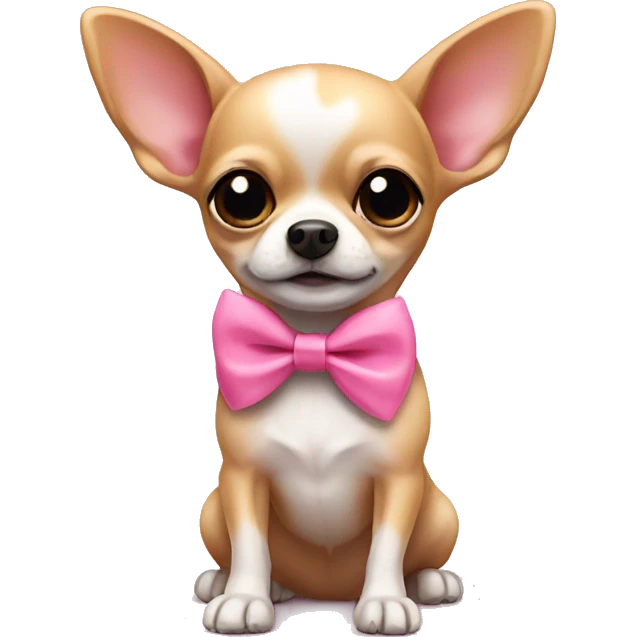 chihuahua with pink bow emoji