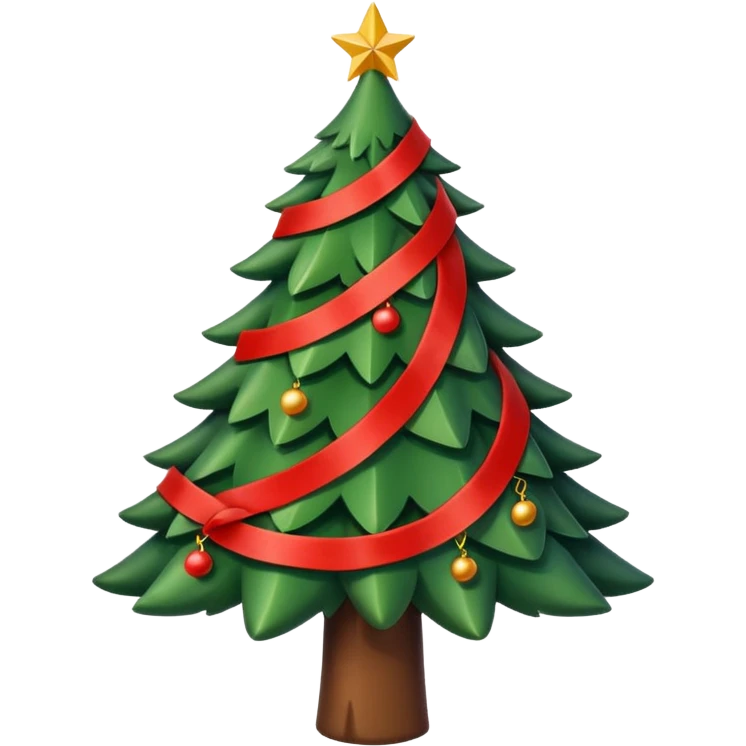 christmas tree with red ribbons emoji