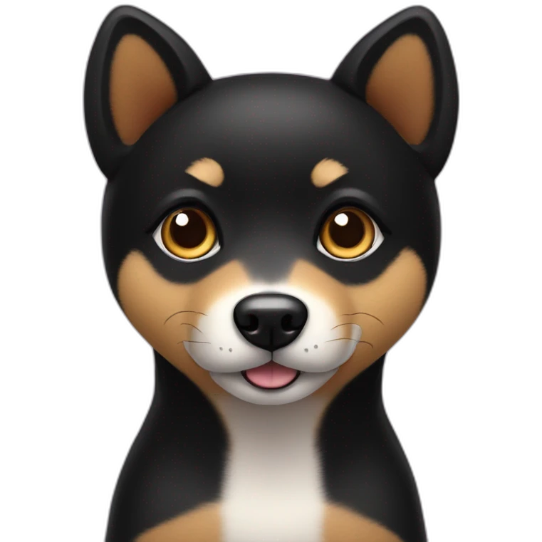 Black shiba inu with hearts eyes emoji