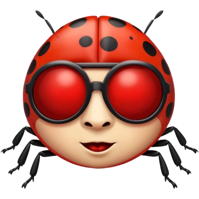 an evil ladybug with dark sunglasses  emoji