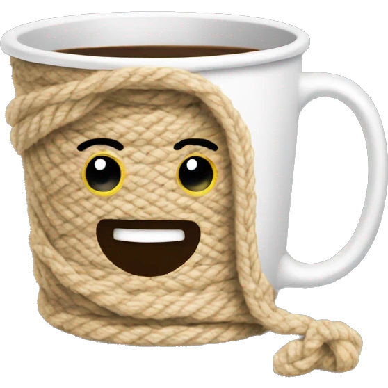 Yarn coffee cup emoji