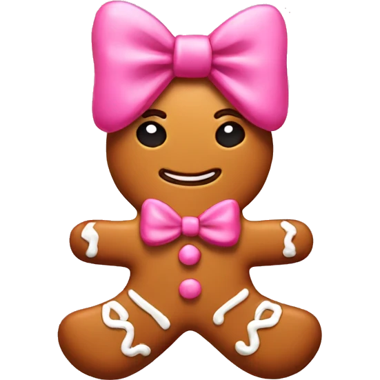 Gingerbread with pink bow emoji