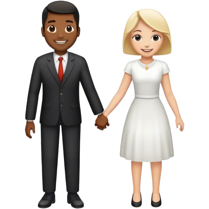 black man with white woman holding hands  emoji