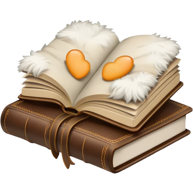 Open book atop a folded fur blanket emoji