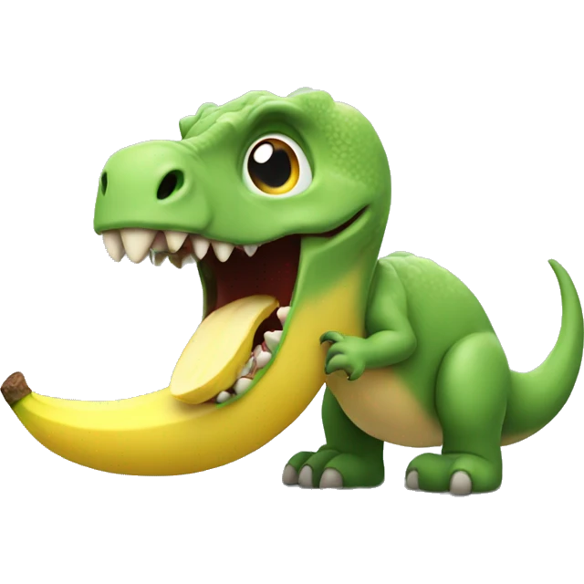 a dinosaur eating a banana emoji