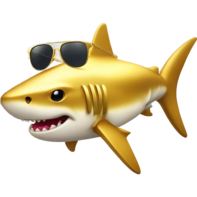 golden shark with chain and sunglasse emoji