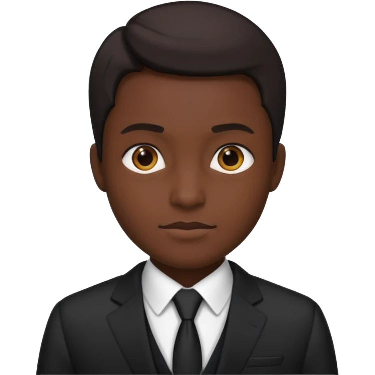 Чёрный деловой костюм, на чорном фоне emoji