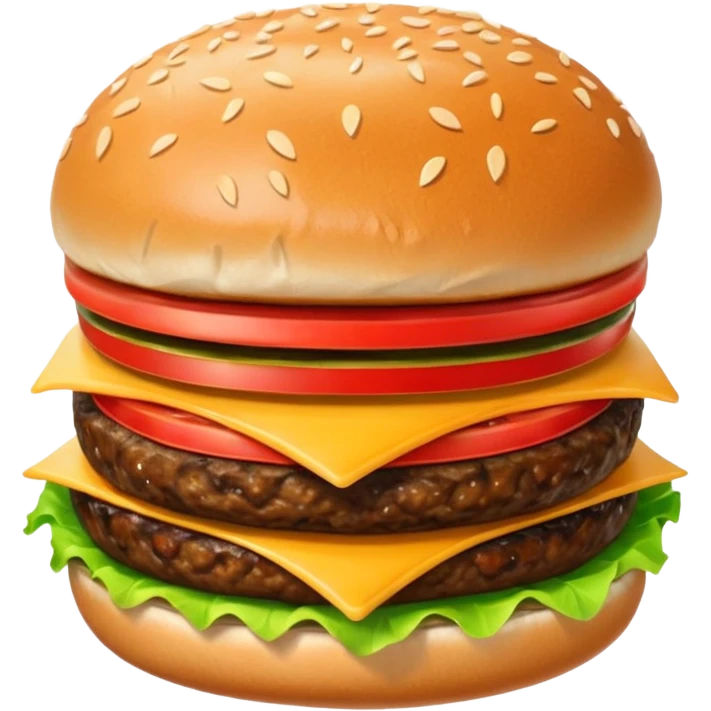 A burger eating a burger emoji