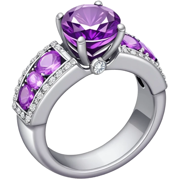 anel de casamento branco e roxo emoji