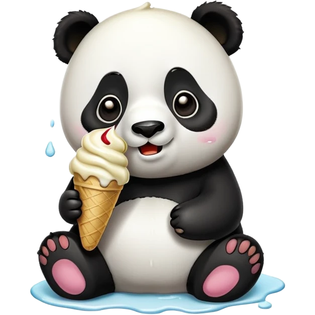 Panda eating ice cream emoji