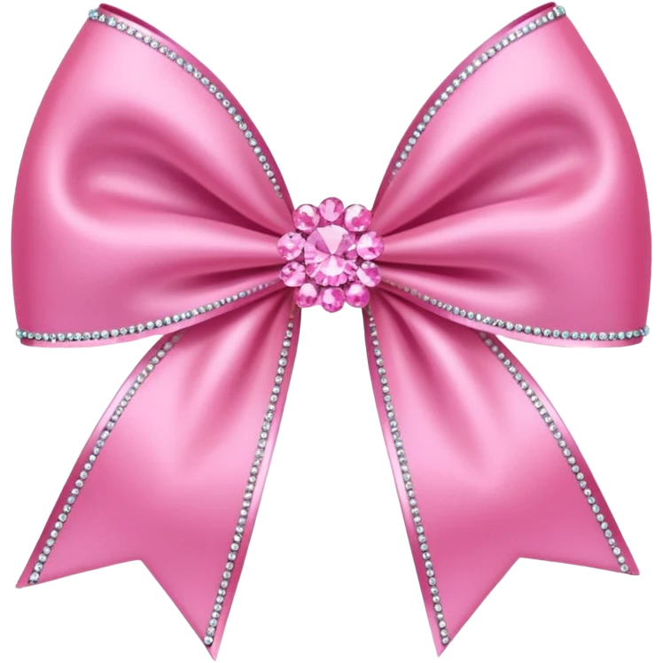 super light Pink bow with sparkles rhinestones  emoji