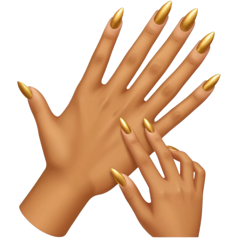 Tan skin hand with gold nails emoji