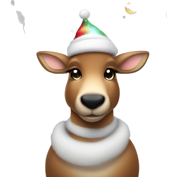 Christmas reindeer, listening to techno music, partying with disco balls and fairy lights in the antlers emoji
