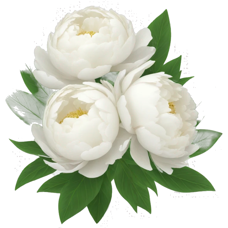 White peonies bouquet emoji