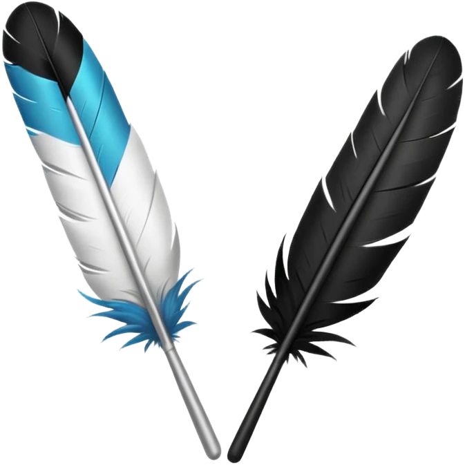 black and white bar feathers  emoji