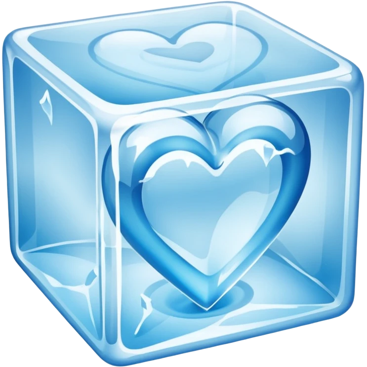 ice heart in cube ice emoji
