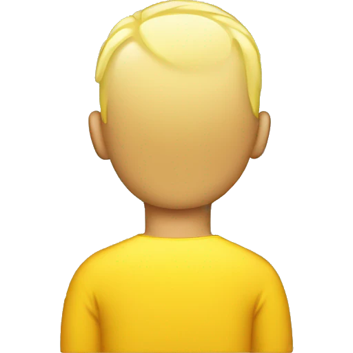 Back of a yellow mans head with short yellow hair emoji
