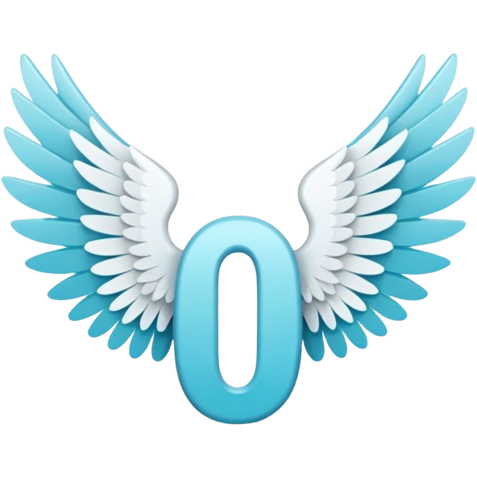 Number cyan 67 with white wings  emoji