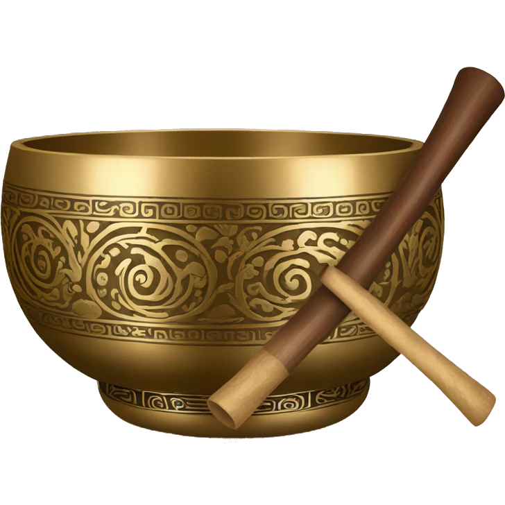 ornate Tibetan Singing bowl with stick emoji