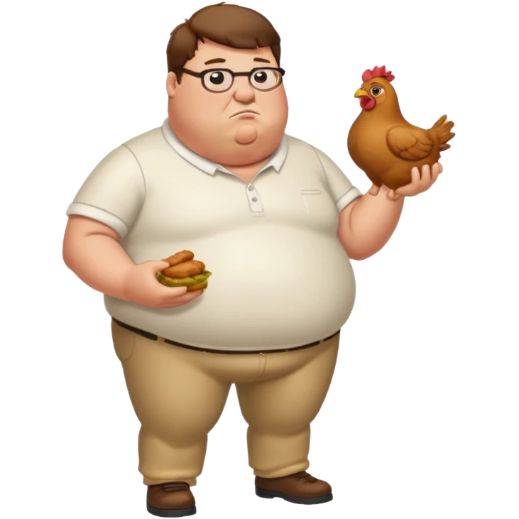 can you do  Peter Griffin stand and eat chicken thighs emoji