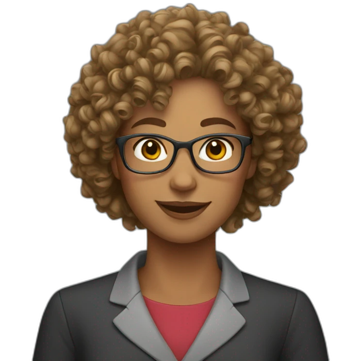 curly haired teacher emoji