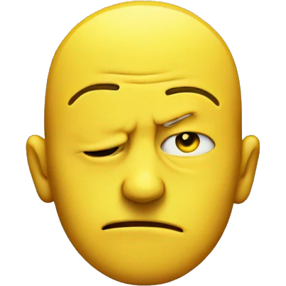 A yellow face doing side eye  emoji