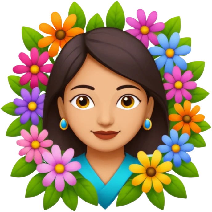 Logo of Madhu Gupta surrounded by flowers emoji