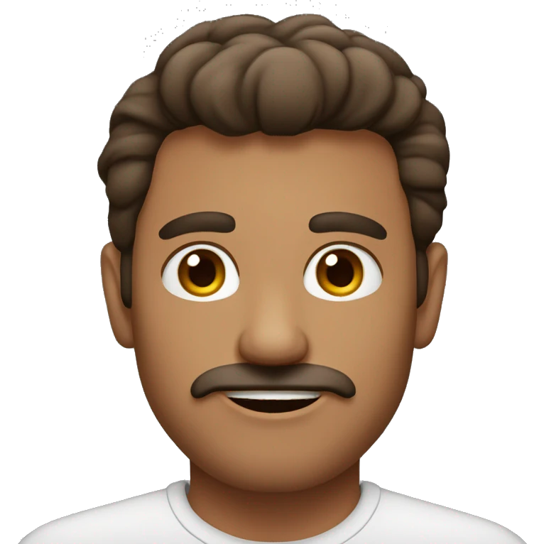 hombre, 40 años, pelo marron, ojos marrones, sin barba ni bigote emoji