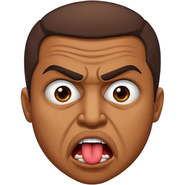 Un algérien enervé avec la fameuse mimique de la langue culturelle emoji