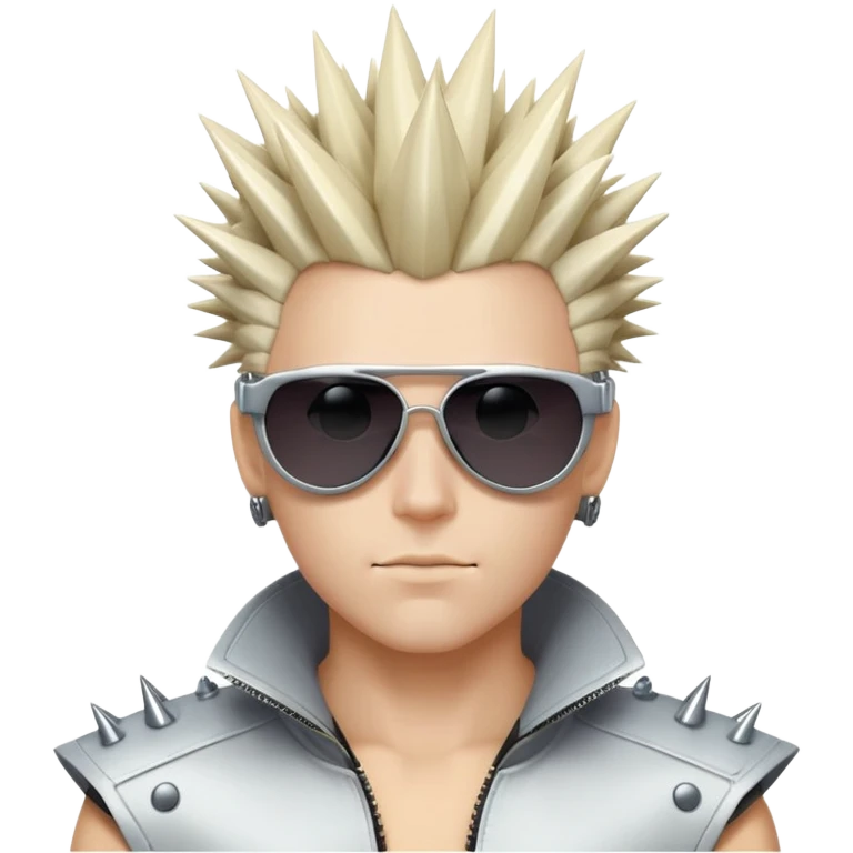 cyber y2k guy with futuristic sunglasses and spiky hair emoji