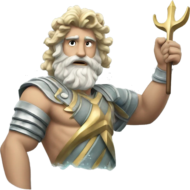 Poseidon tridents and waves￼ emoji
