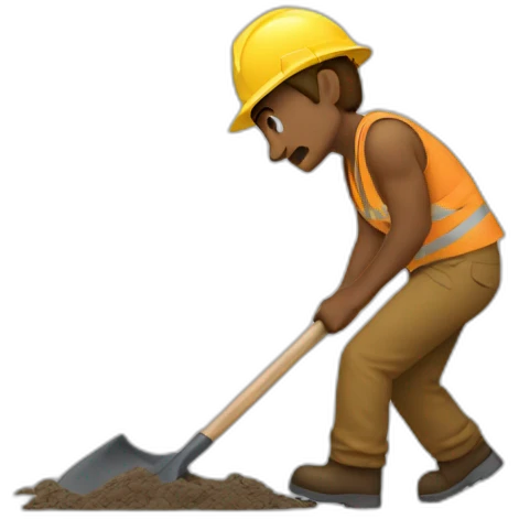 man beat a shovel emoji