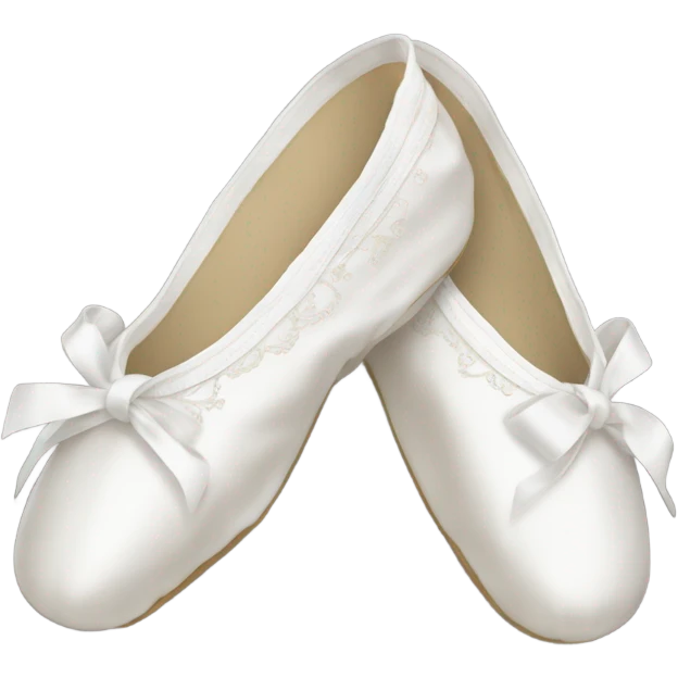 Crossed white ballet slippers with beautiful strap design emoji