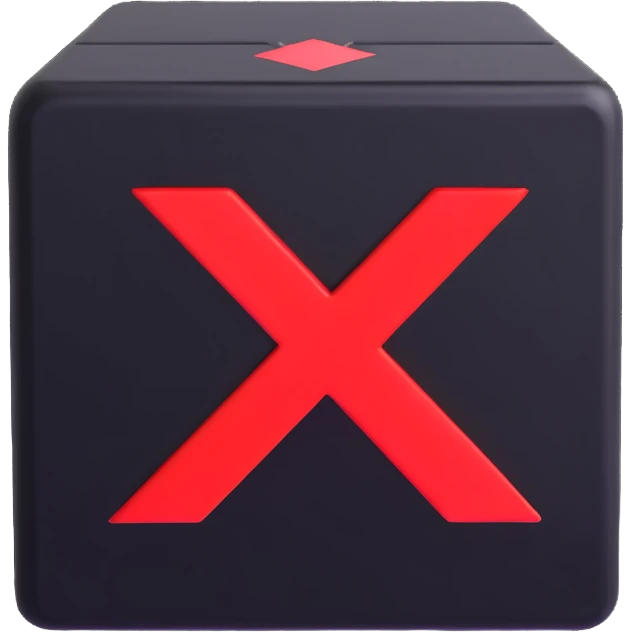 A black box glowing a Red X emoji