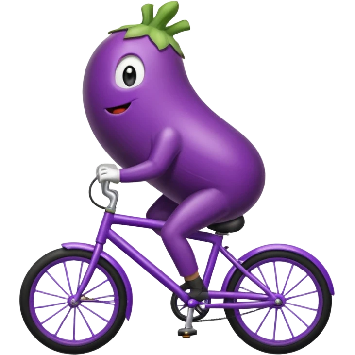 Eggplant riding a bike emoji