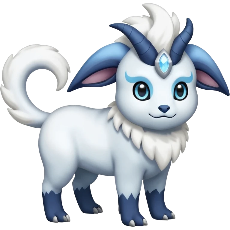 Shiny Absol-Aurorus-Amaura-Wooloo-Fakémon-hybrid-creature (full body)  emoji