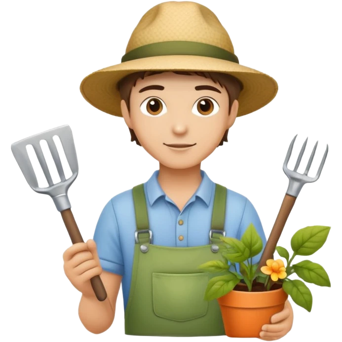 young white gardener emoji