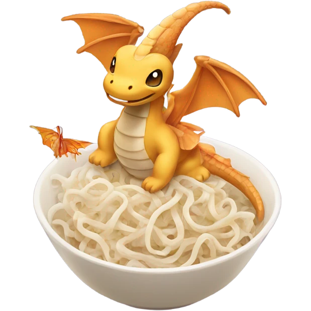 Rice noodle with dragonite wings emoji