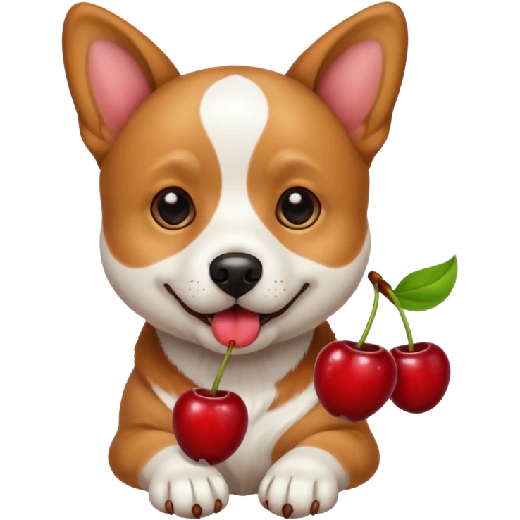 dog with cherries emoji