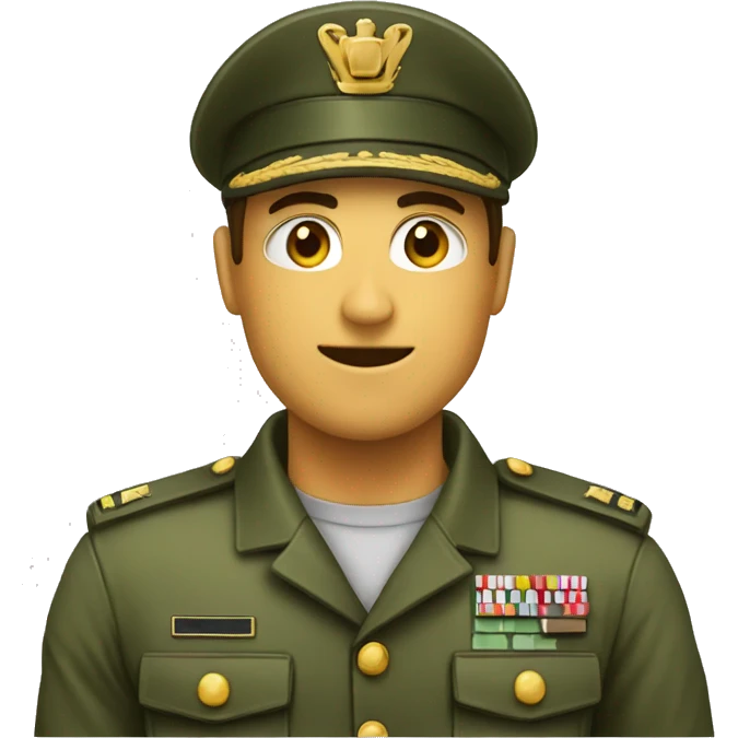 Militaire qui boit un café  emoji