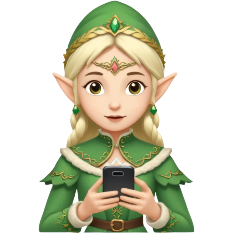 elf with russia custome dress and smartphone emoji