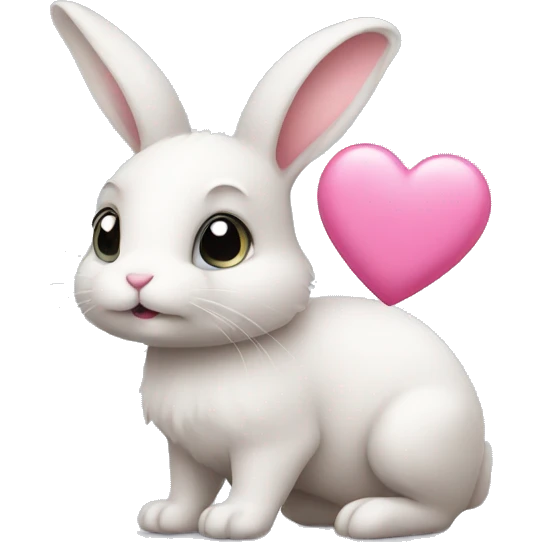 small bunny with pink heart  emoji
