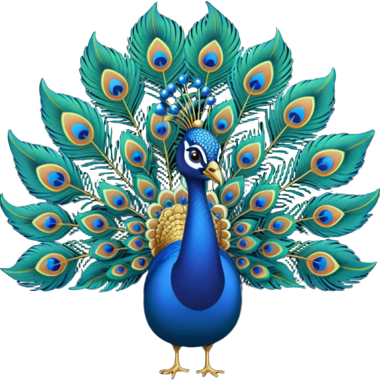 peacock feather with Krishna emoji