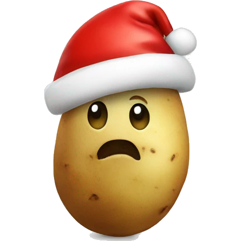 Potato with Santa hat emoji