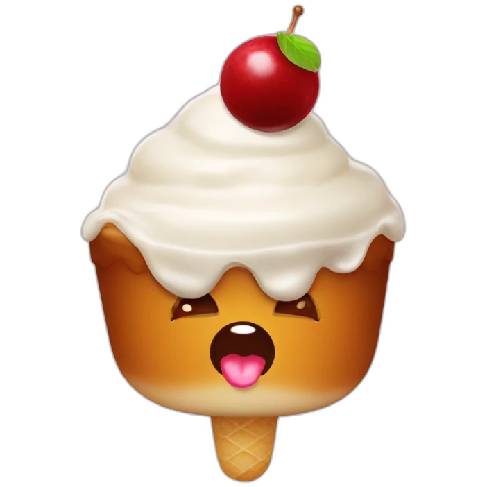 Gulab jamun with icecream  emoji