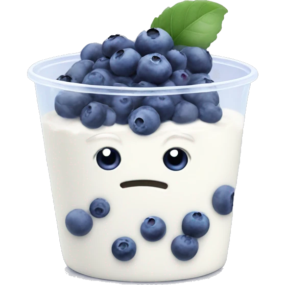 Yoghurt with blueberries emoji